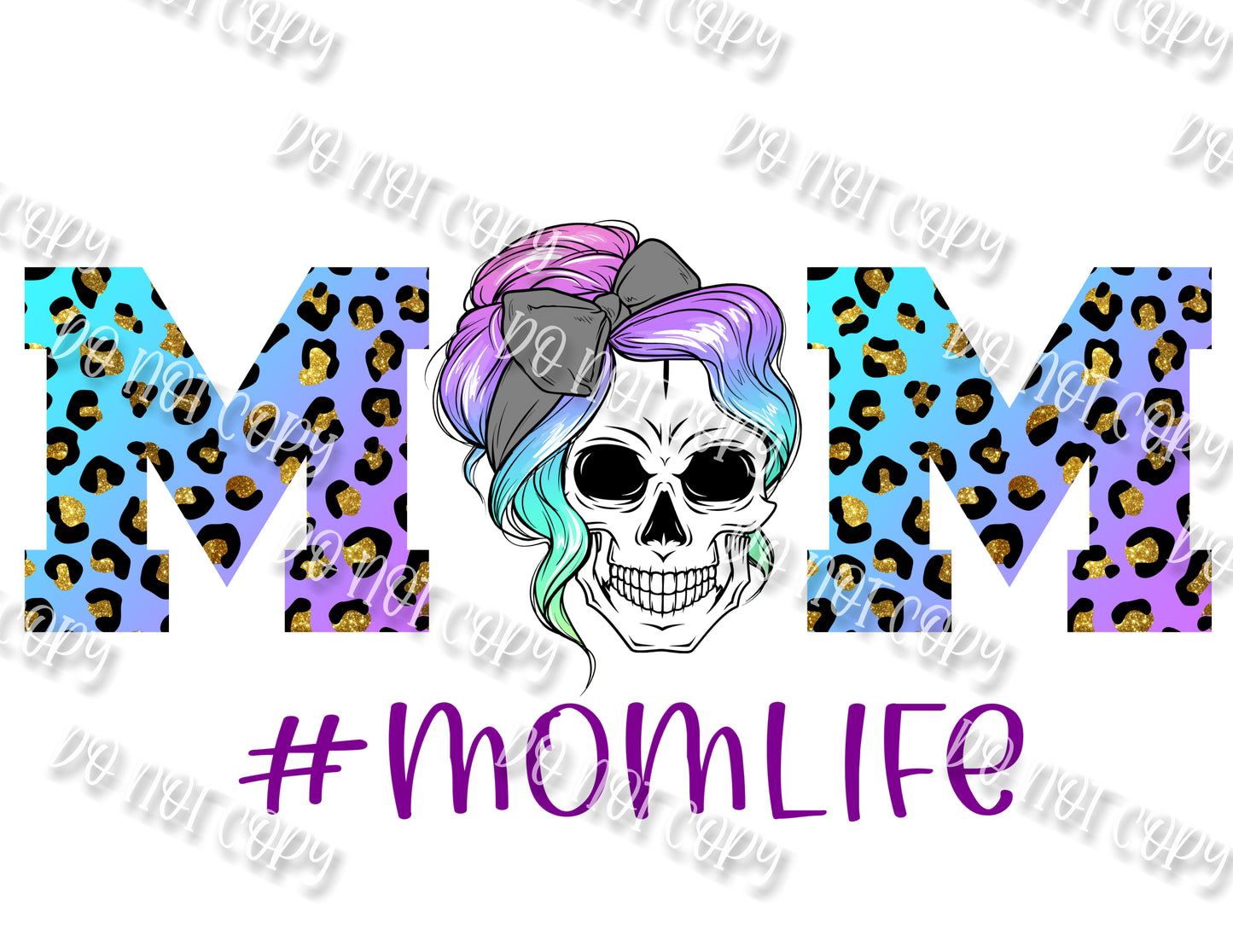 Mom Life Rainbow Leopard