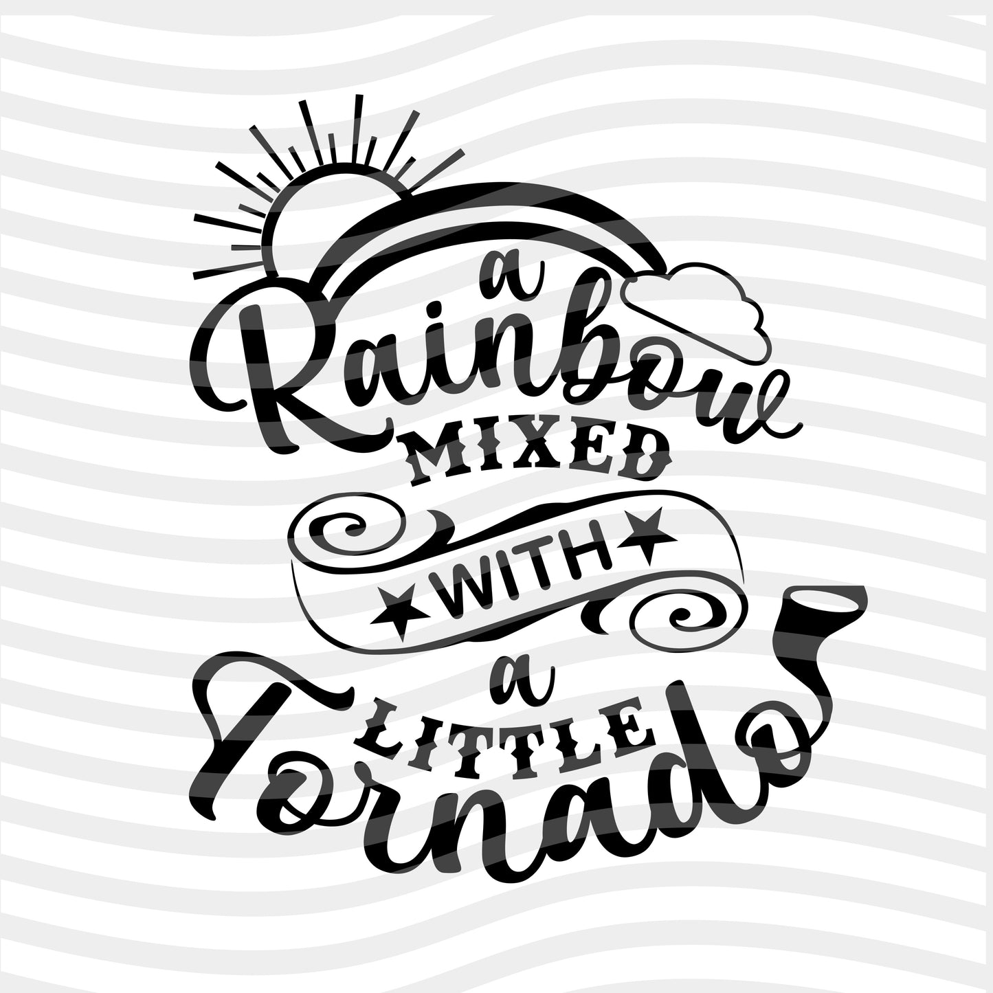 Rainbow mixed with tornado