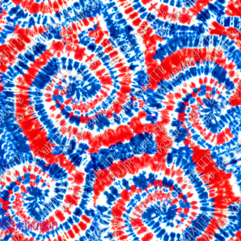 Red White and Blue Tie Dye Seamless sub – Funky Buffalo Designs