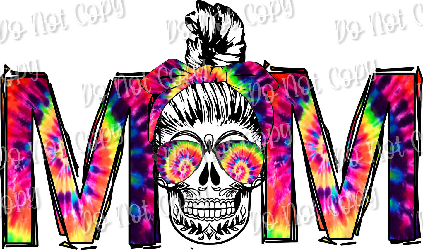 Tie Dye Mom Skull