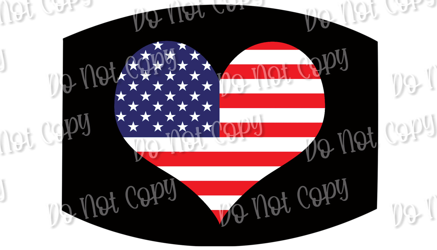 American Flag Heart 75(2)  (2 per page)