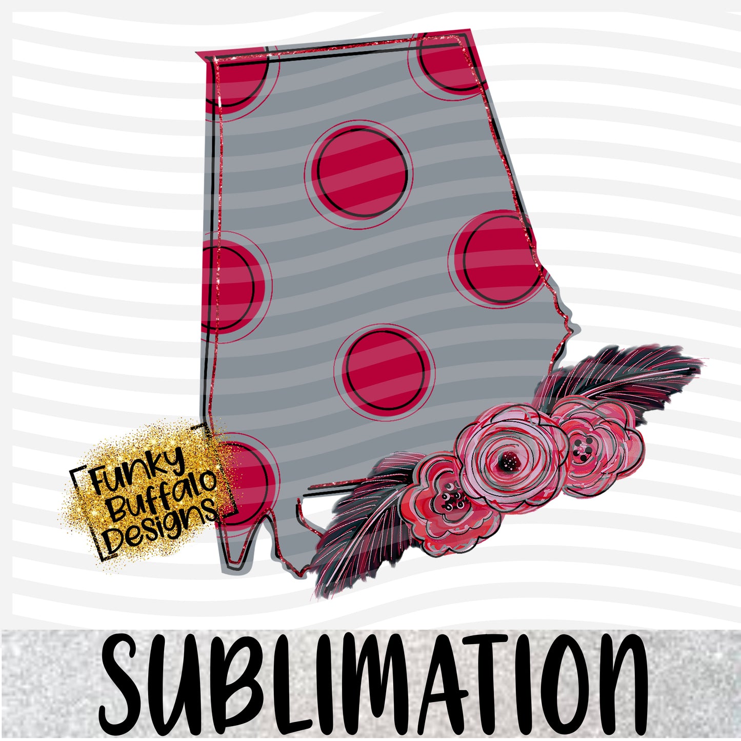 Alabama Floral Polka Dot Sublimation