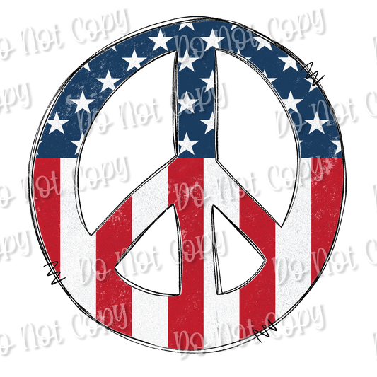 American Peace Sign Sublimation