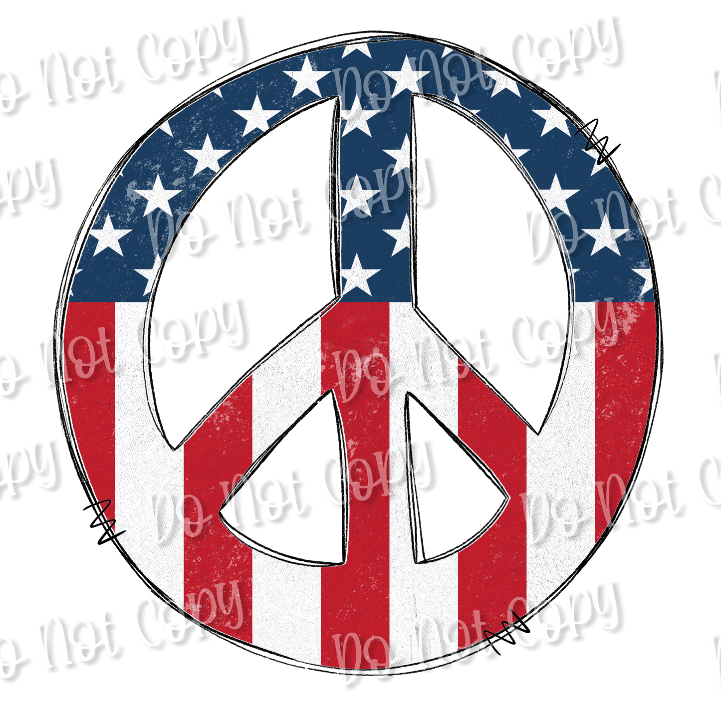 American Peace Sign Sublimation