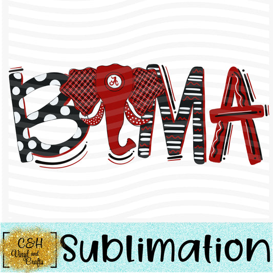 Bama Elephant Doodle Sublimation