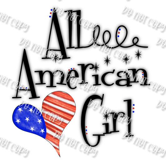 All American Girl Heart Sublimation