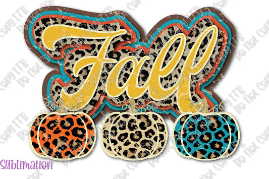 Fall Retro Cheetah Pumpkins Sublimation