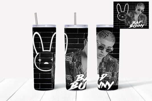 Bad Bunny  20oz Skinny Sublimation Print