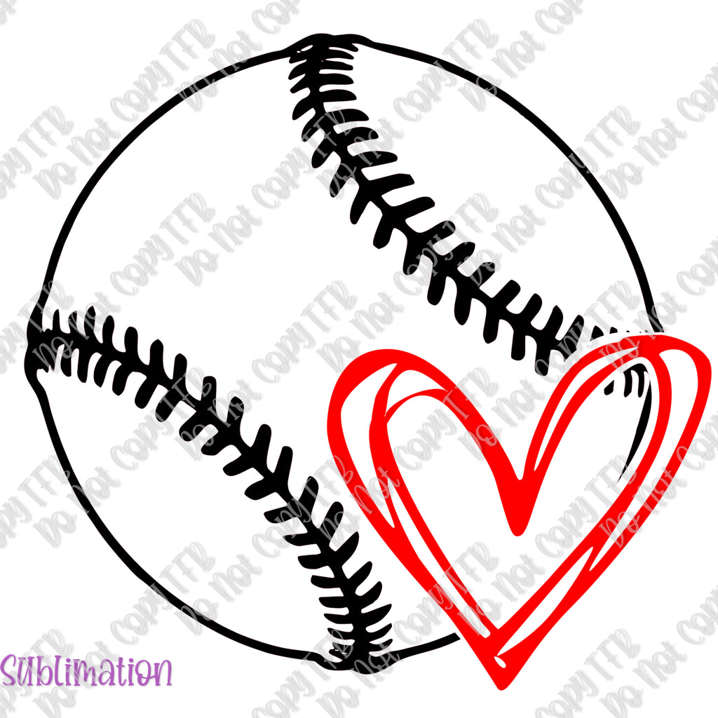 Baseballl Heart Sublimation