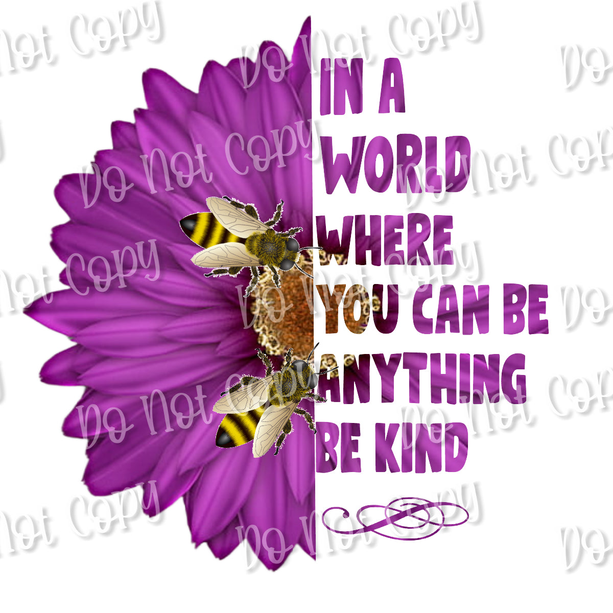Be Kind Purple Sunflower