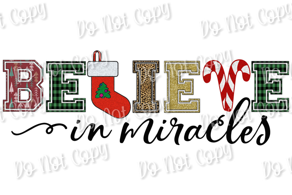 Believe in Miracles Plaid Sublimation