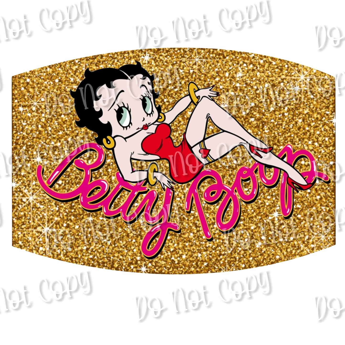 Betty Boop Gold Glitter face mask sub (2 per page)