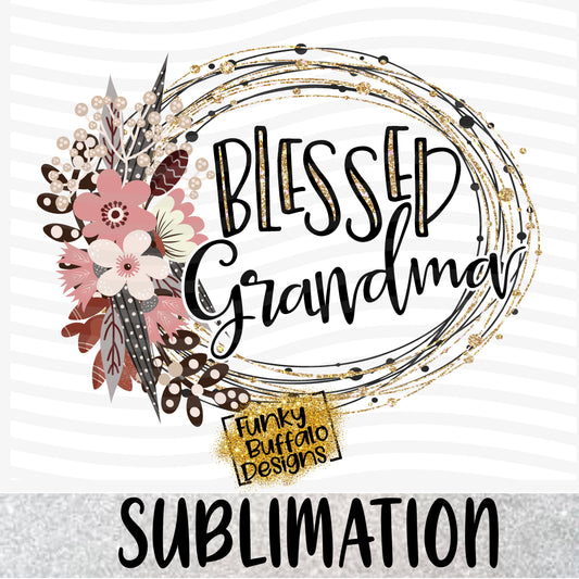 Blessed Grandma Wreath Sublimation