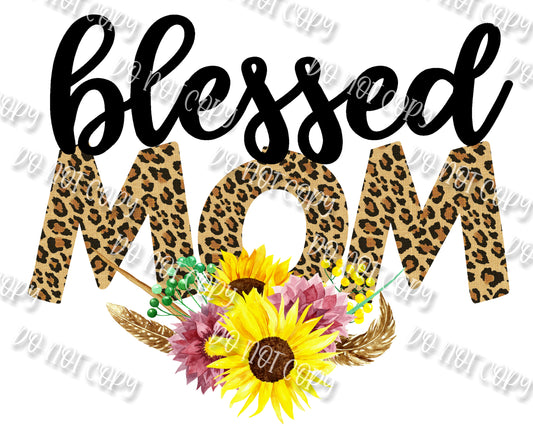Blessed Mom Leopard Sunflower sublimation