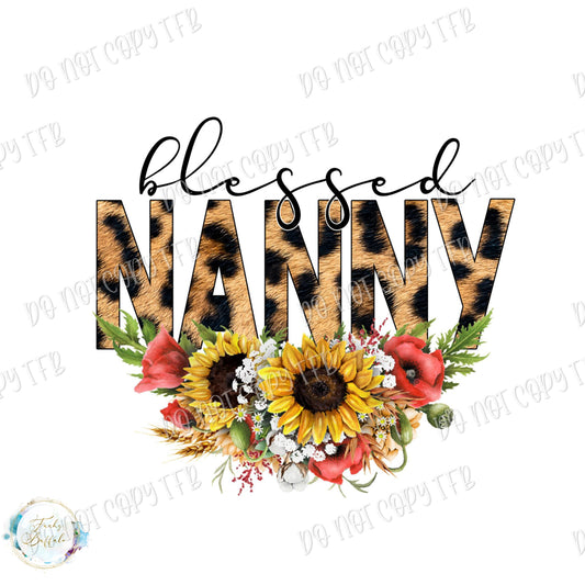 Blessed Nanny Sunflower Leopard Sublimation