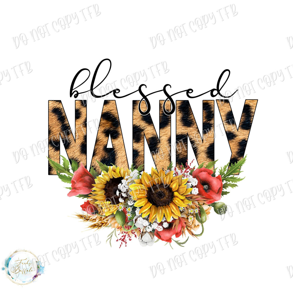 Blessed Nanny Sunflower Leopard Sublimation