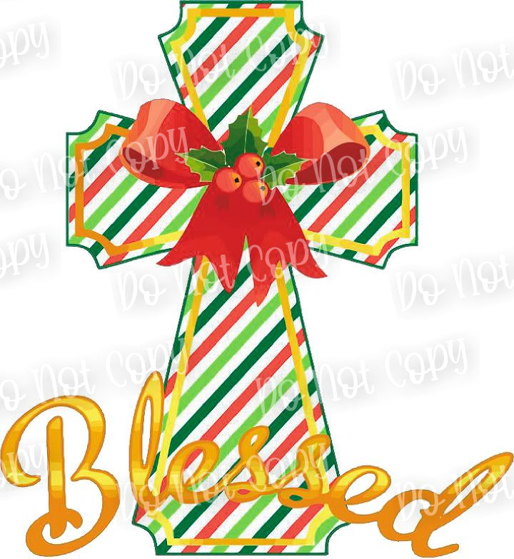 Blessed Striped Cross Sublimation