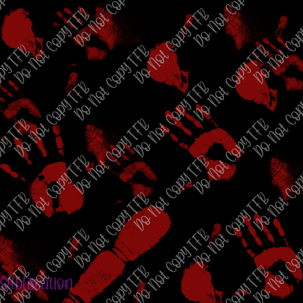 Bloody Hands Black Background Tumbler Sublimation Prints