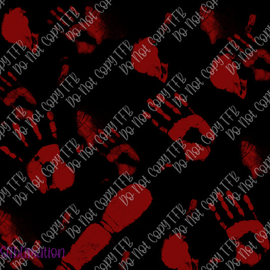 Bloody Hands Black Background Tumbler Sublimation Prints