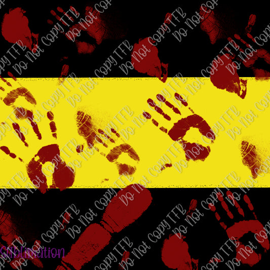 Bloody Hands and Crime Tape Full Sheet Sublimation