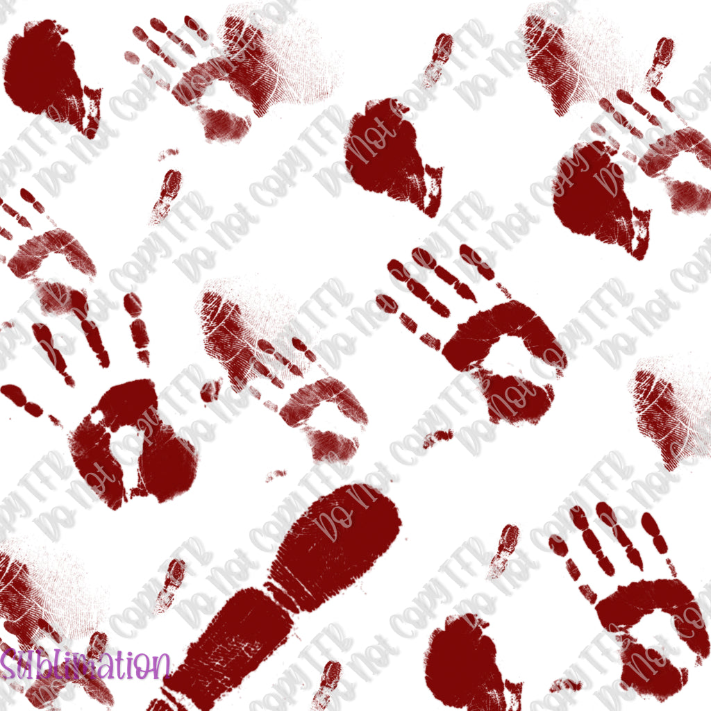 Bloody Hands Transparent Background Full Sheet Sublimation