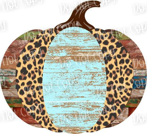 Blue Wood & Leopard Pumpkin