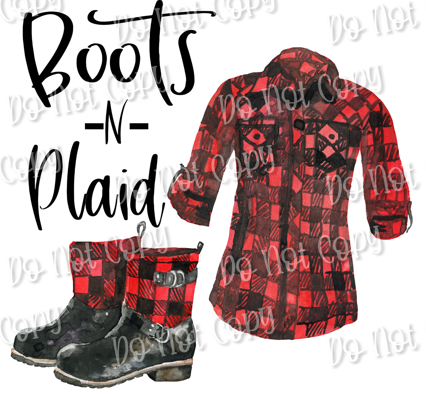 Boots and Plaid Sublimation