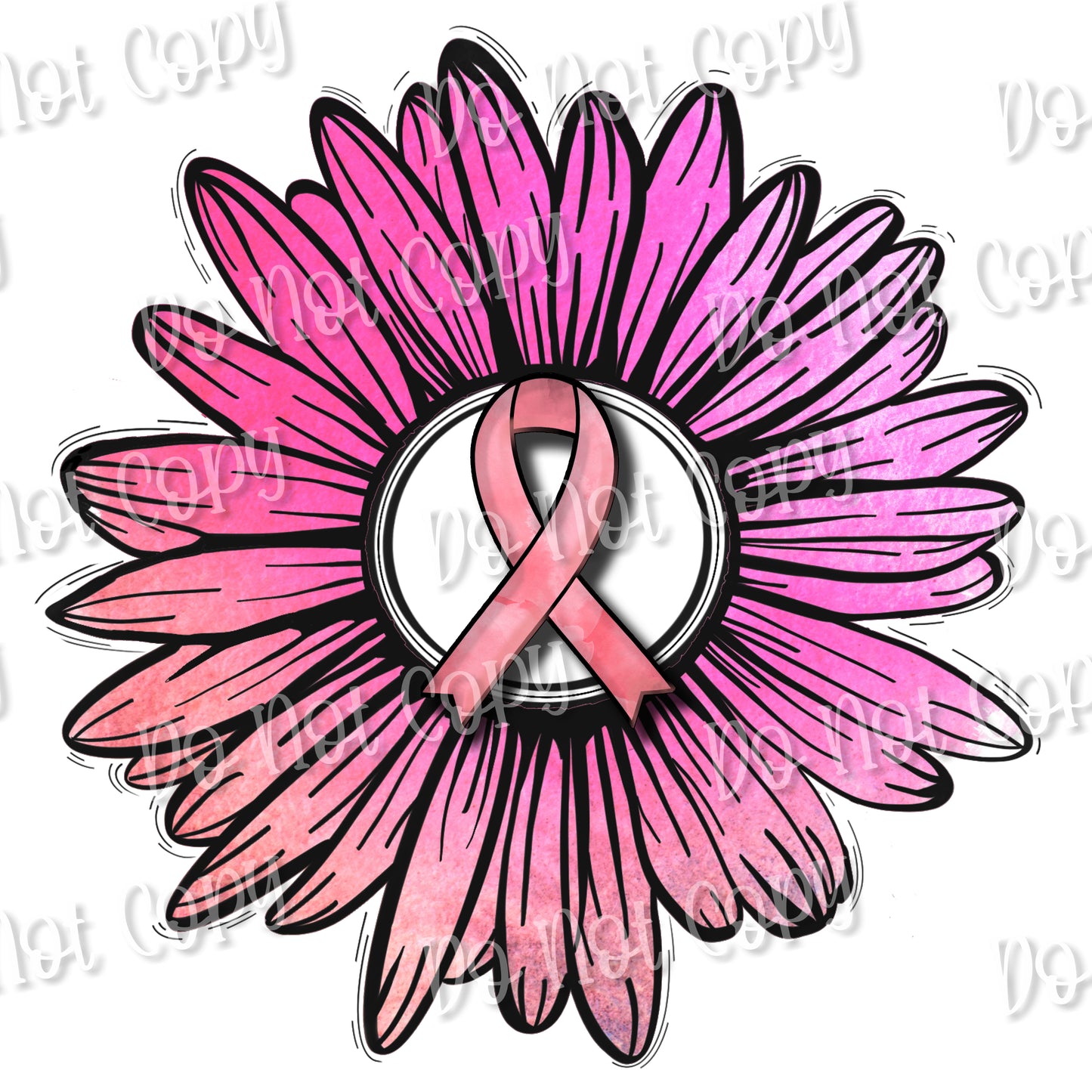 Breast Cancer Awareness flower/ribbon sublimation
