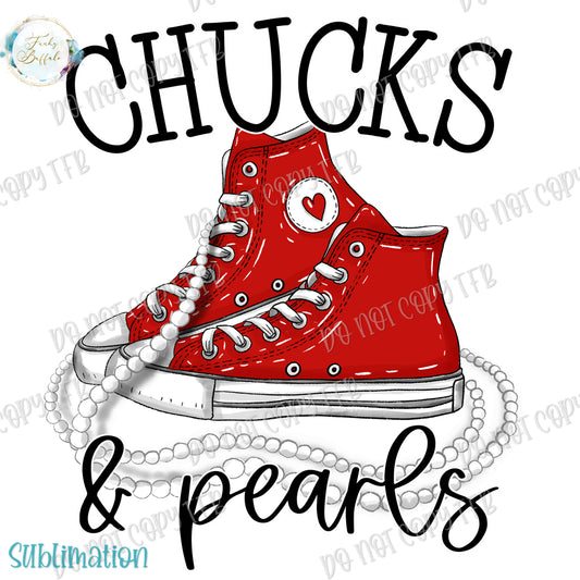 Chucks and Pearls Red Sublimation