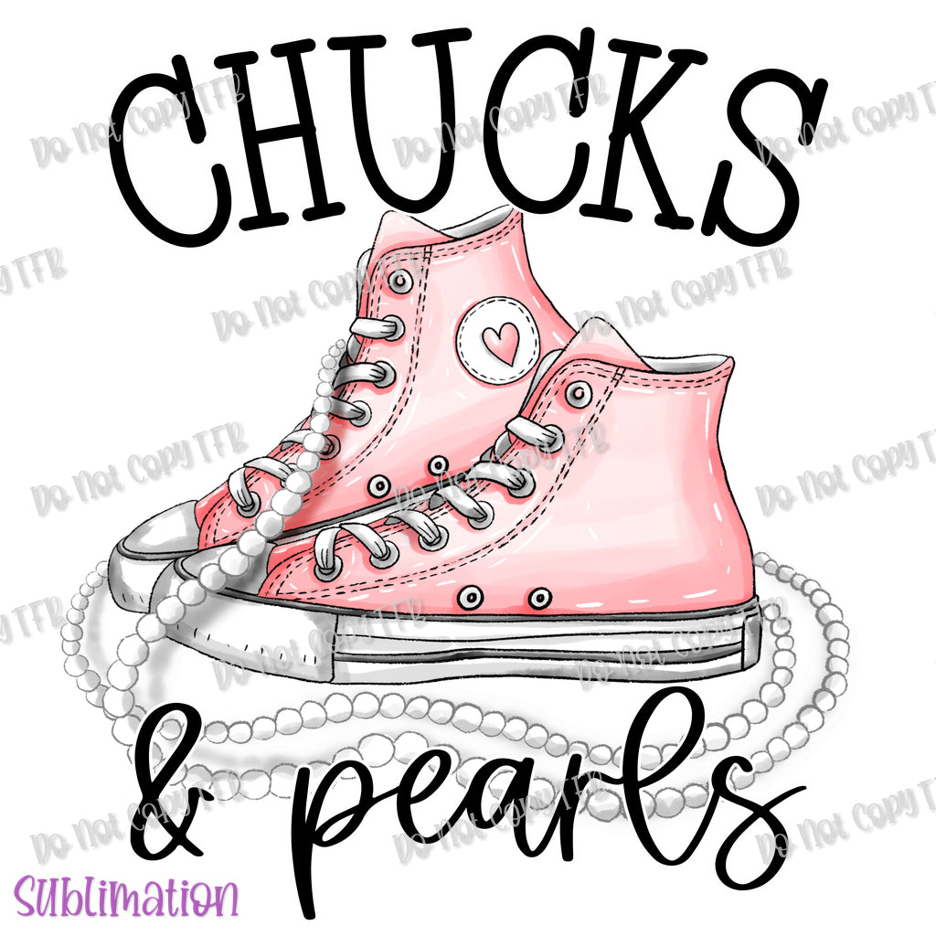 Chucks and Pearls Pink Sublimation Print