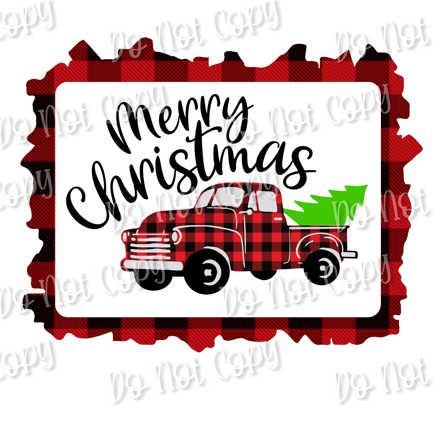 Christmas Plaid Truck Sublimation