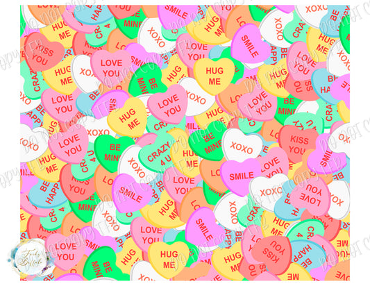 Conversation Hearts 20oz Skinny Straight Sublimation