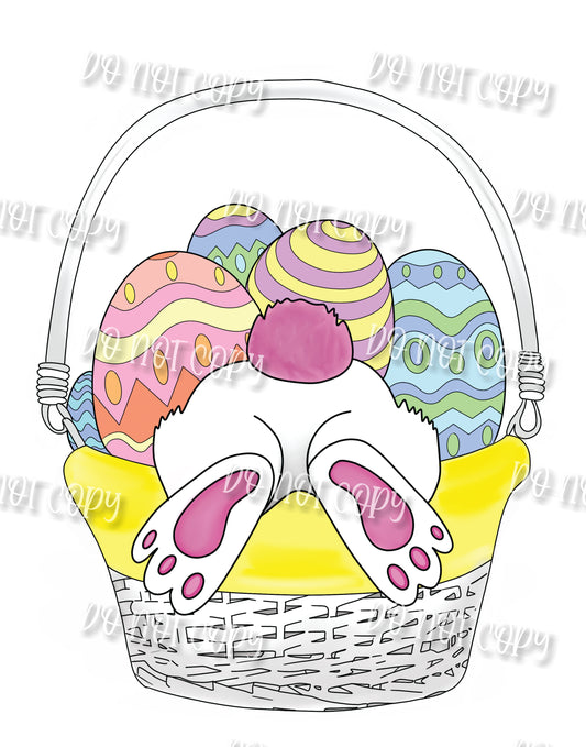 Easter Basket Pink Bunny Sublimation