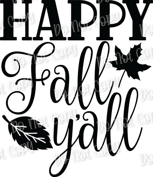 Happy Fall Y'all Leaves