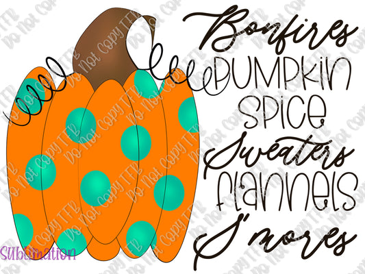 FallPumpkin Sublimation Print