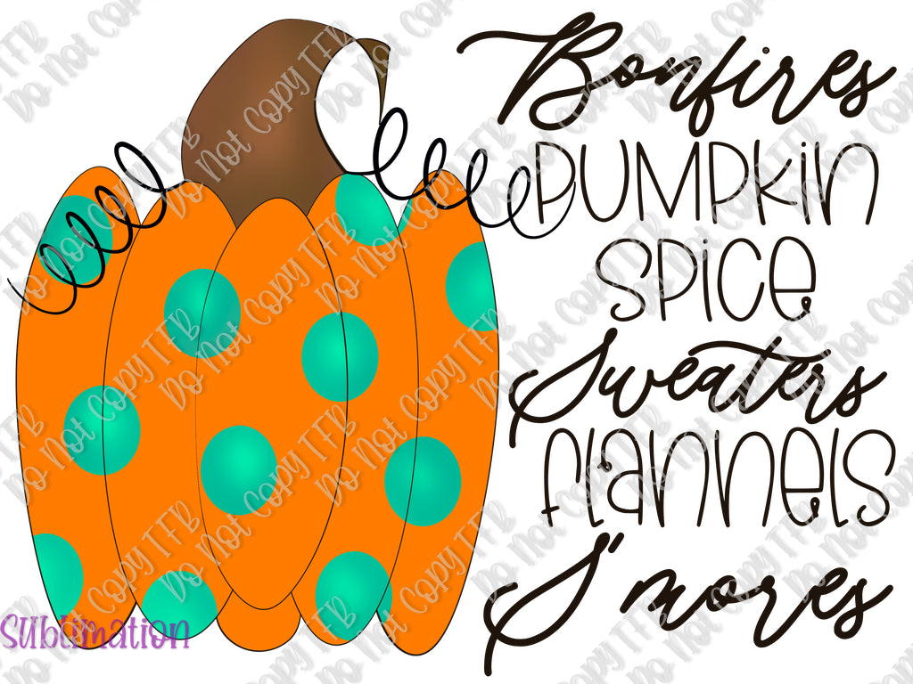FallPumpkin Sublimation Print