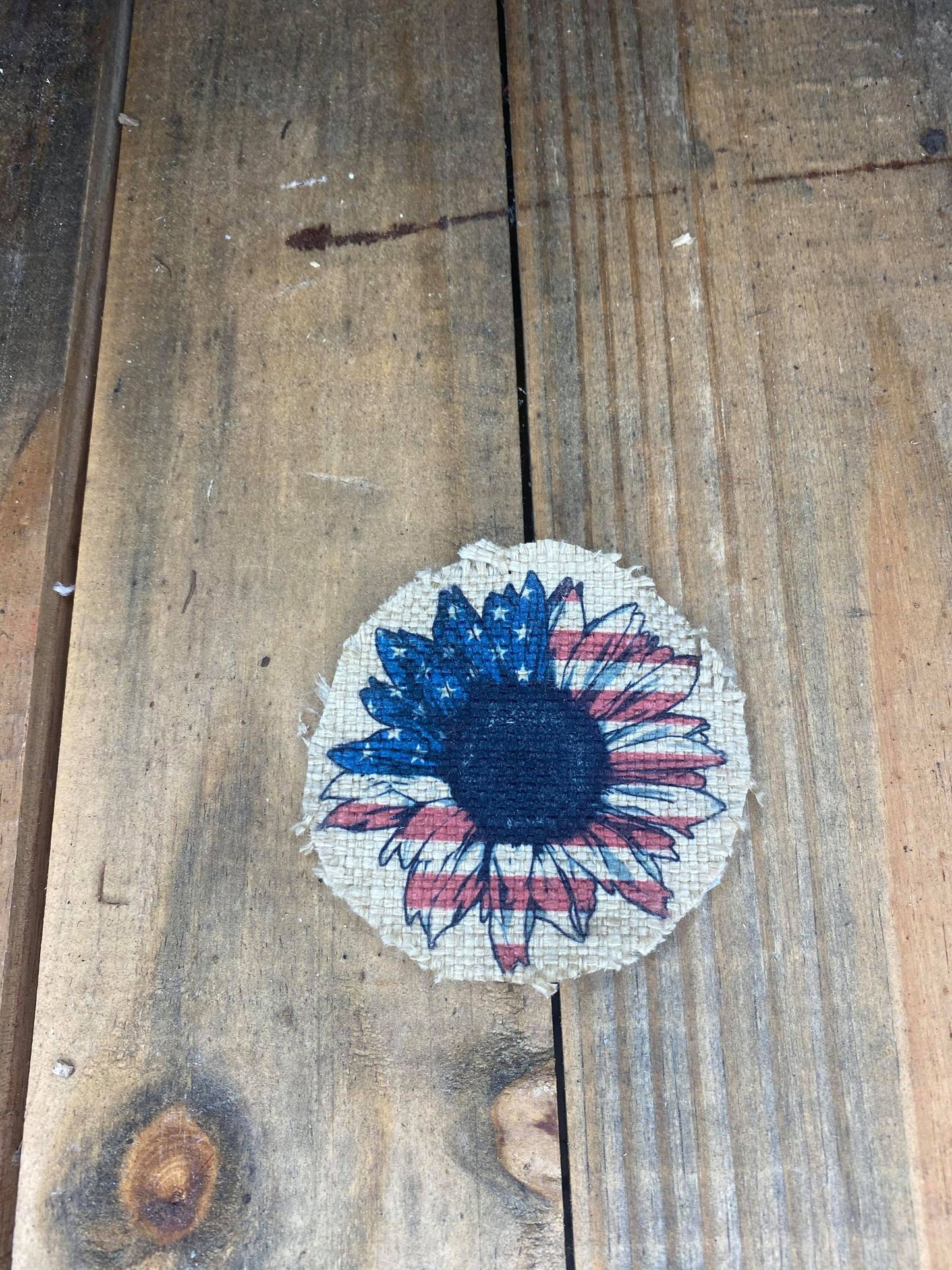 Flag Sunflower Hat Patch