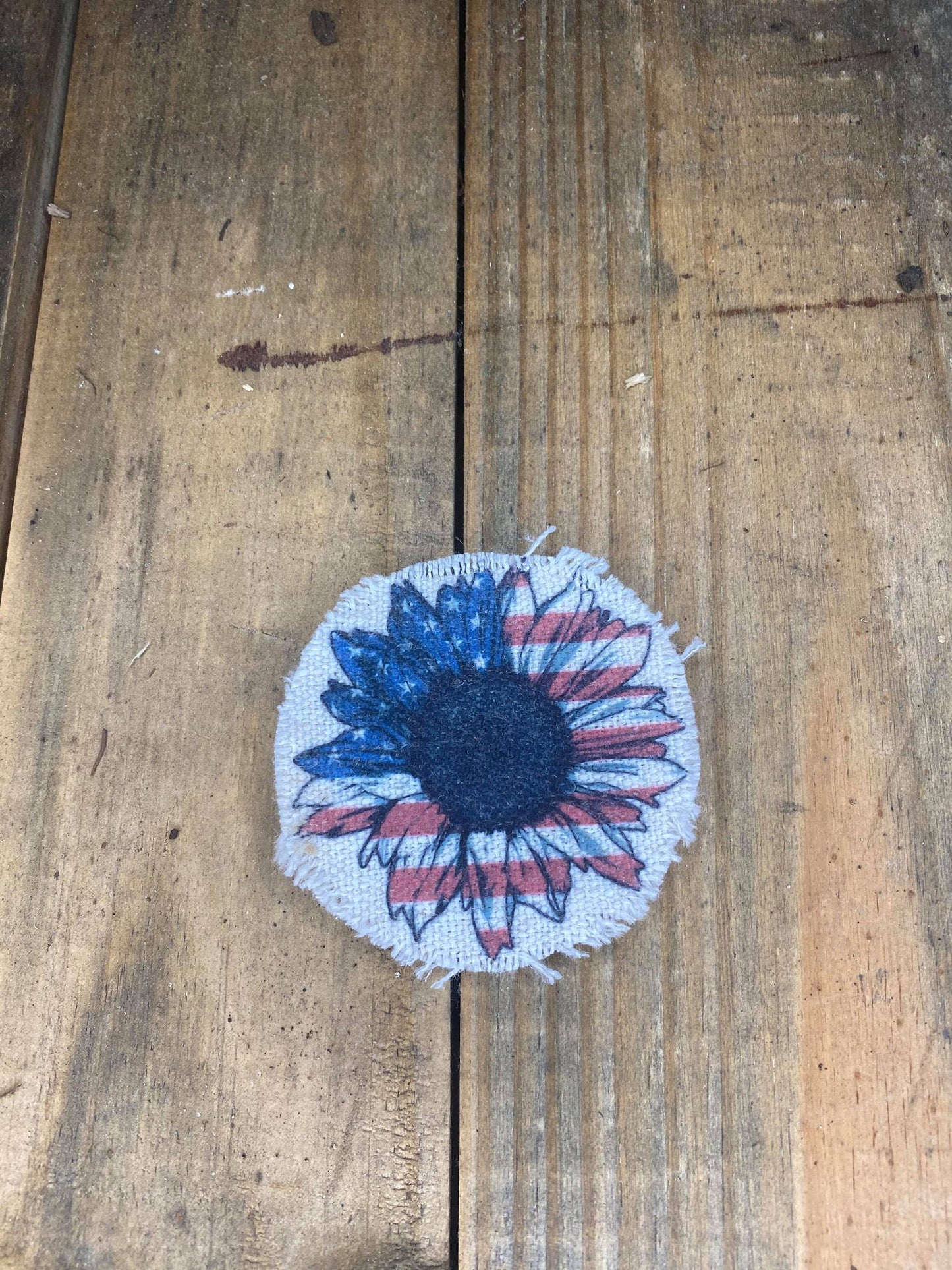 Flag Sunflower Hat Patch
