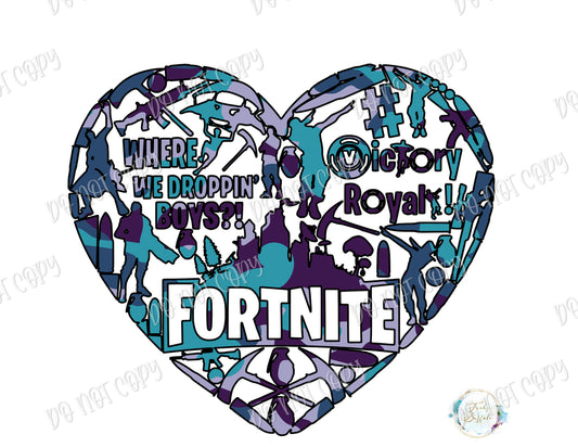 Fornite Heart Blanket Sublimation