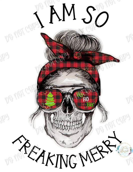 Freaking Merry Skull Christmas Sublimation