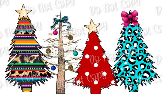 Funky Christmas Trees Sublimation