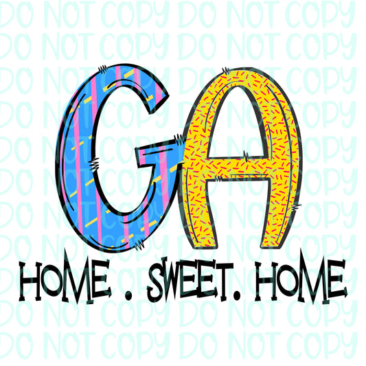 GA Home Sweet Home Sublimation