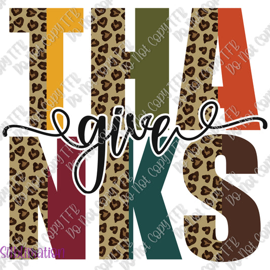 Give Thanks Sublimation Print