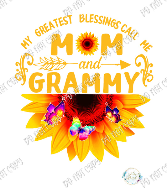 Grammy Sunflower Floral Sublimation