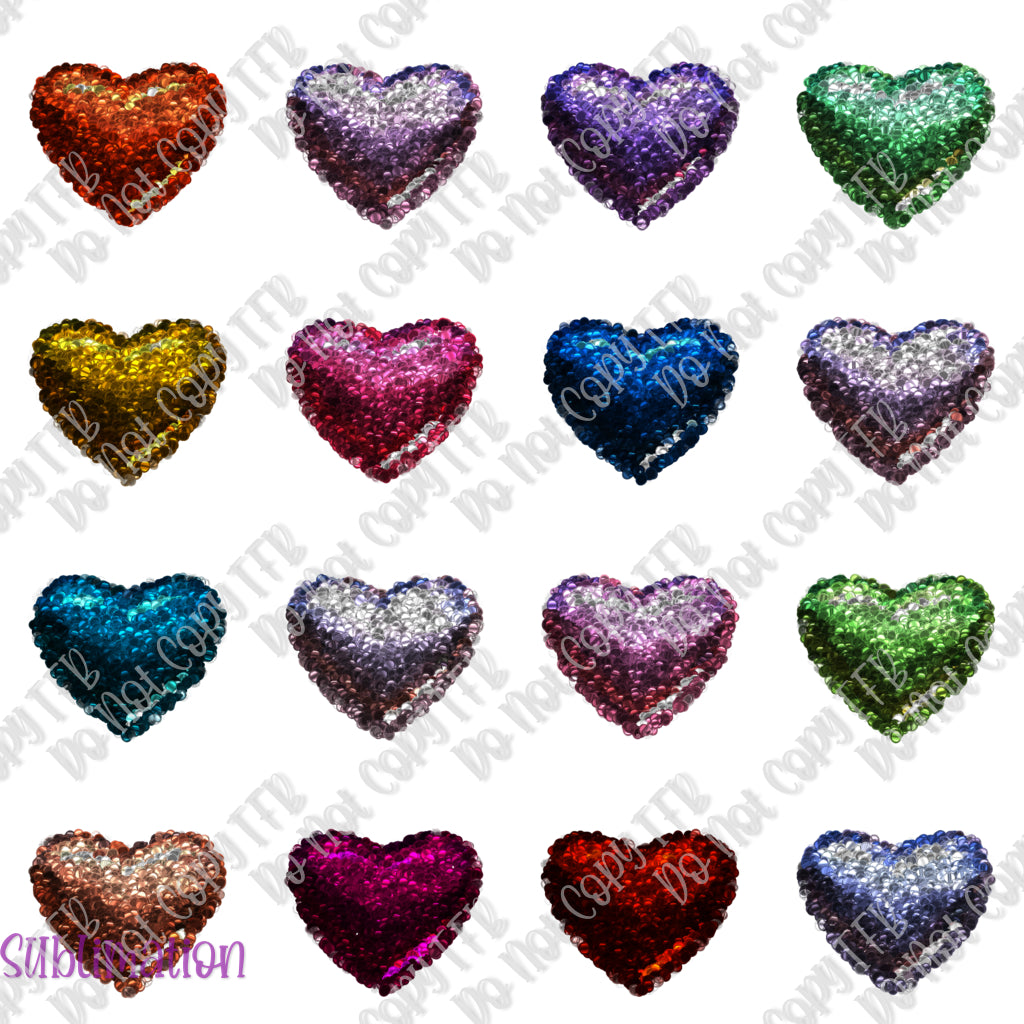 Glitter Shiny Hearts 8 Seamless sub