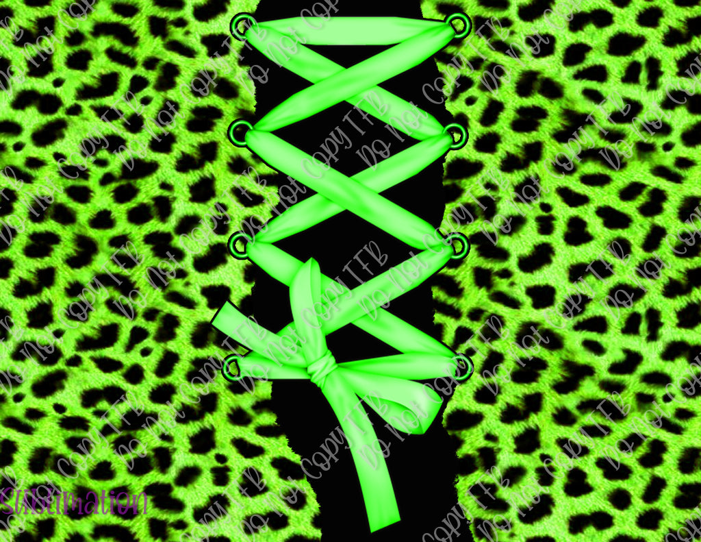 Green Leopard Corset 20oz Skinny Straight Sublimation