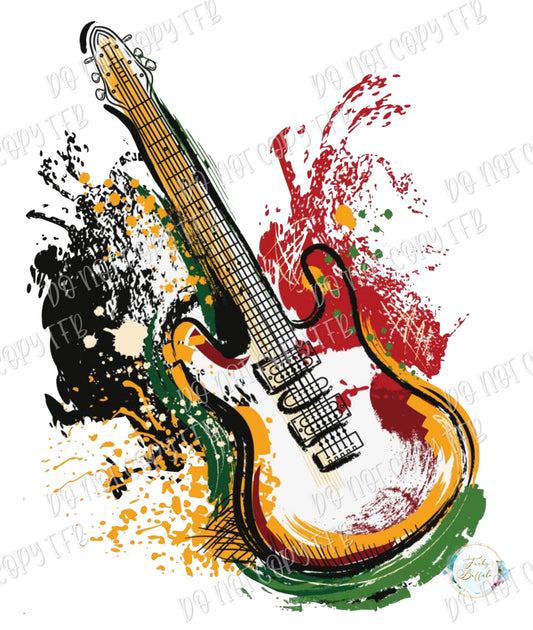 Splatter Paint Guitar Sublimation