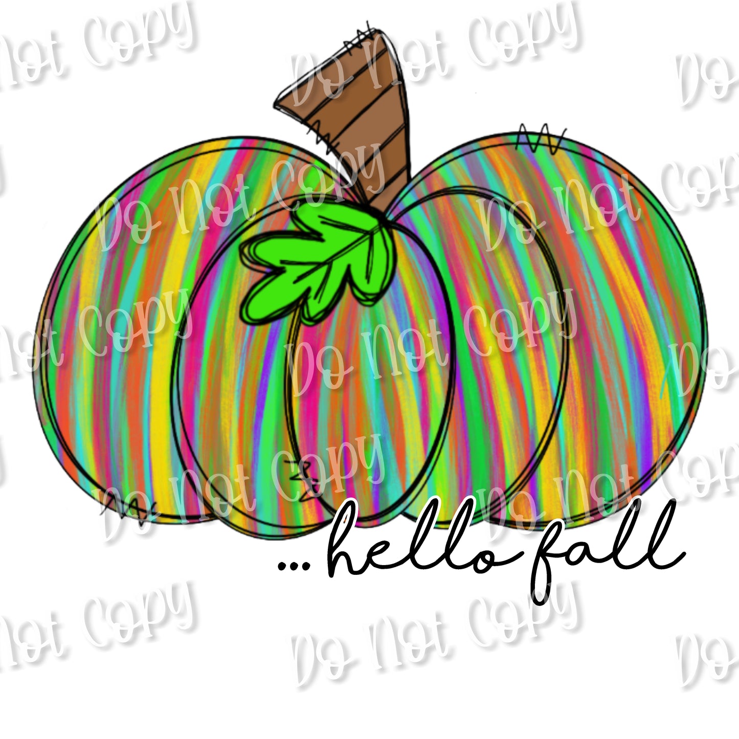 Hello Fall Rainbow Pumpkin Sub