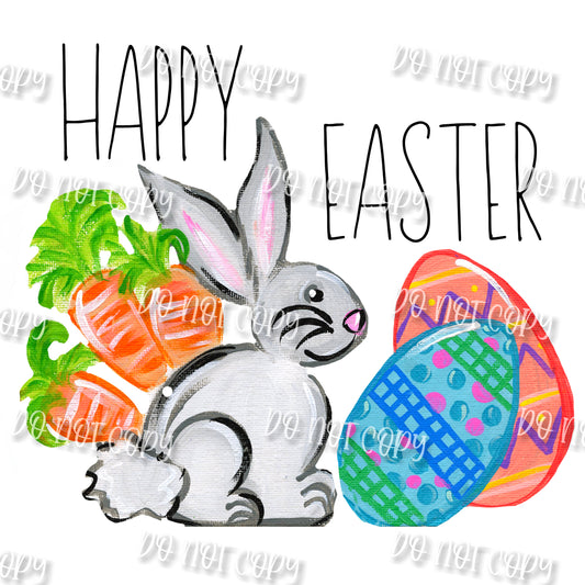 Happy Easter Bunny Carrot Egg Sublimation