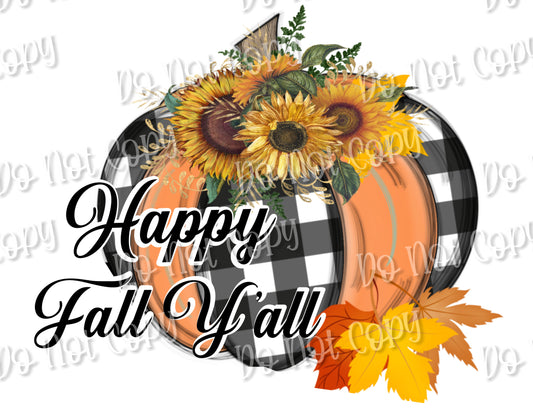 Happy Fall Y'all Sunflower Pumpkin sub